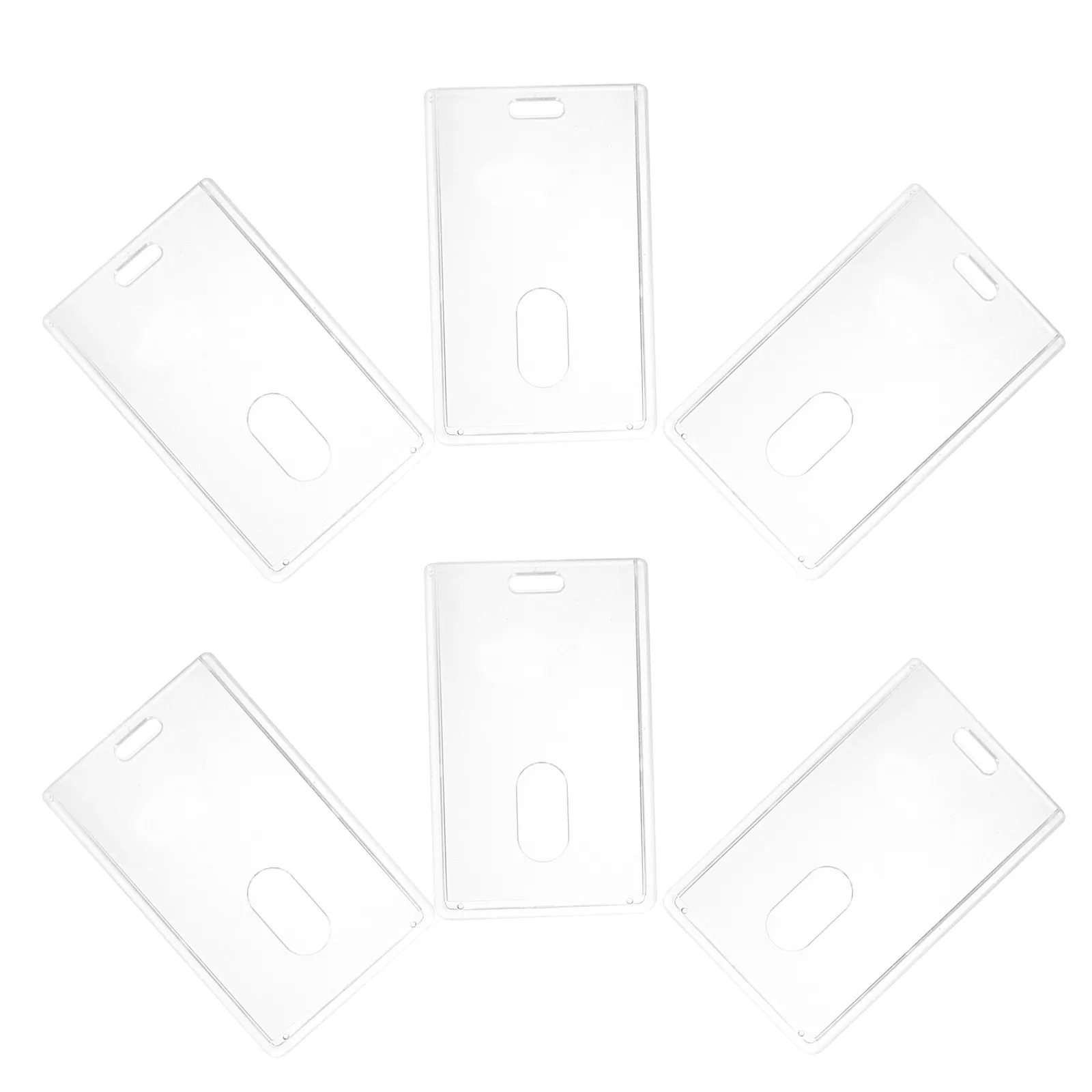 6Pcs Acrylic Id Badge Holder Dustproof Secure Card Holder for Credentials Cards Badges Lightweight Easy Carry Home Office Travel