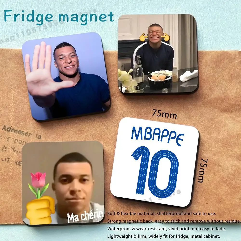 Funny K-Kylian M-Mbappe Football New PVC Fridge Magnet for Cartoon Refrigerator Decor For Child Magnetic Toy