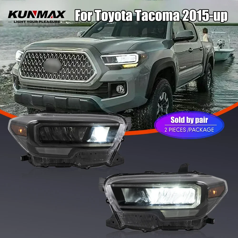 

Pair Of LED Car Headlight Assembly For Toyota Tacoma 2015-2022 Front Head Lamp DRL Turning Signal Headlights Plug and Play