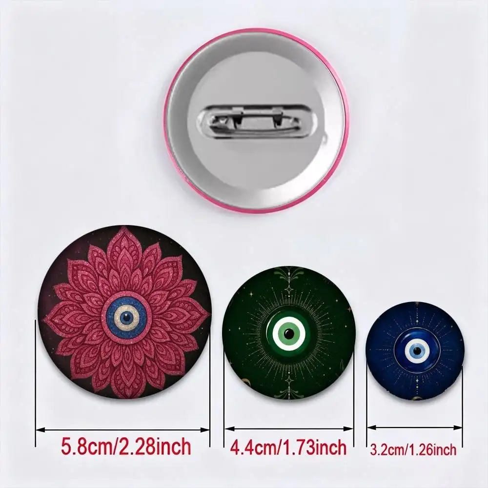 T-Turkey Evil Eye Lucky  25 32 44 58 75mm Badges Personalized Round Brooches Pins Accessory Gift