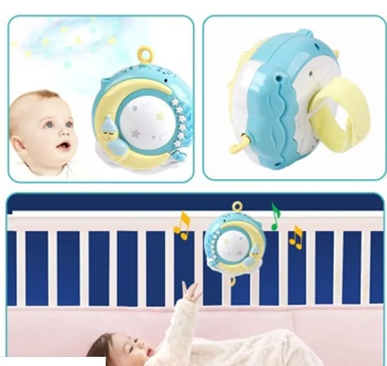 Baby Crib Mobile Bed Bell Holder 0-12 Months 360° Rotary Carousel Bracket+Music Box Infant Newborn Girl Boy Hanging Toys