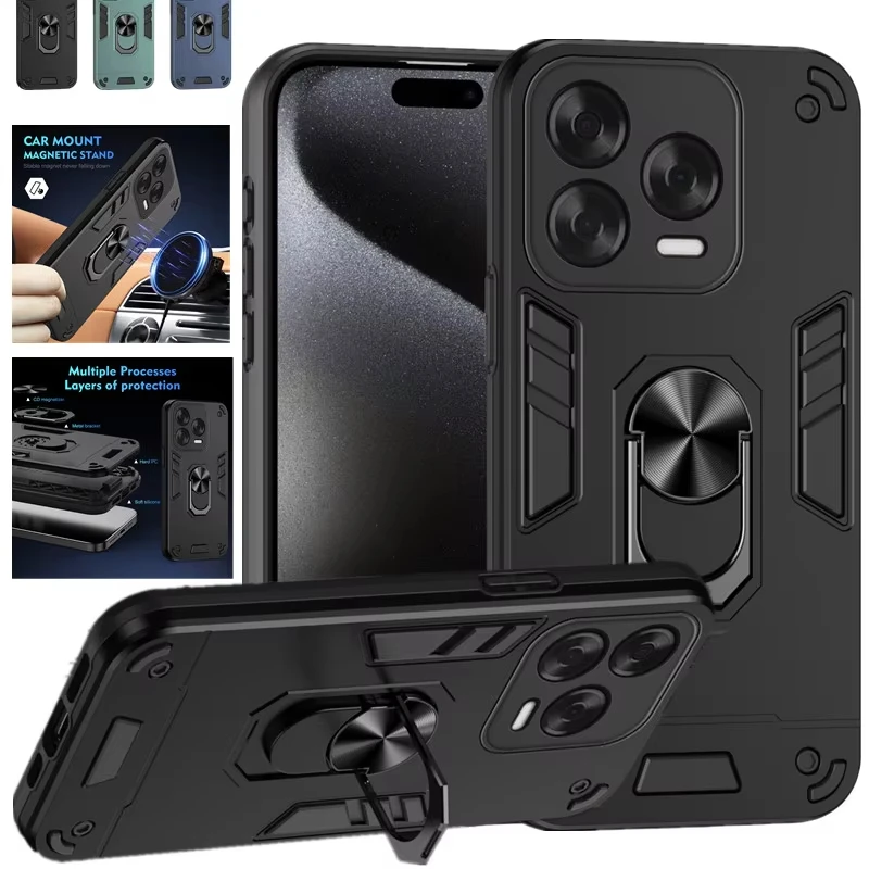 Capa de grau militar para ZTE Blade V70 Design Capa protetora à prova de choque Suporte de anel Fundas Coque