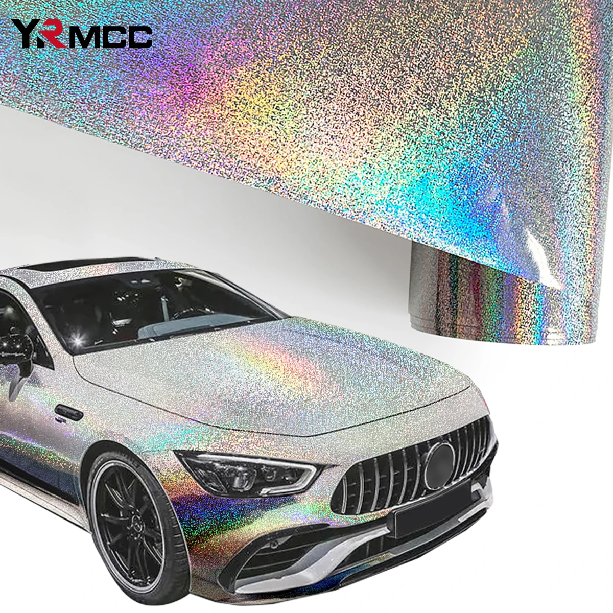 Car Stickers Laser Flash Dot Silver Diy Vinyl Wrapped Car Body Color Change Sticker Waterproof Scratch Resistant Car Accessories