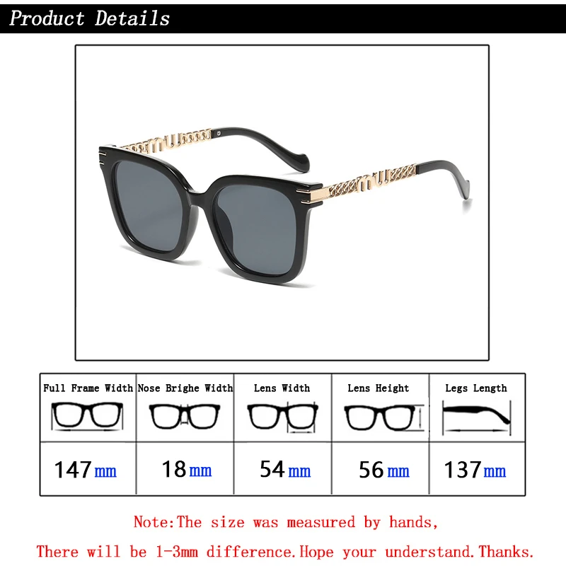 New Fashion Women Large Square Polarized miopia occhiali da sole Ladies Girl Internet Celebrity miopi occhiali meno Sight Travel