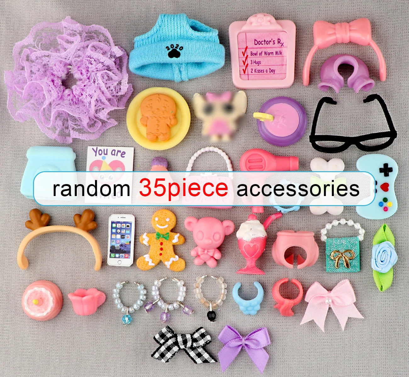 Mini Pet Shop Mini pet Random Pack, Random 35pcs Accessories Rare