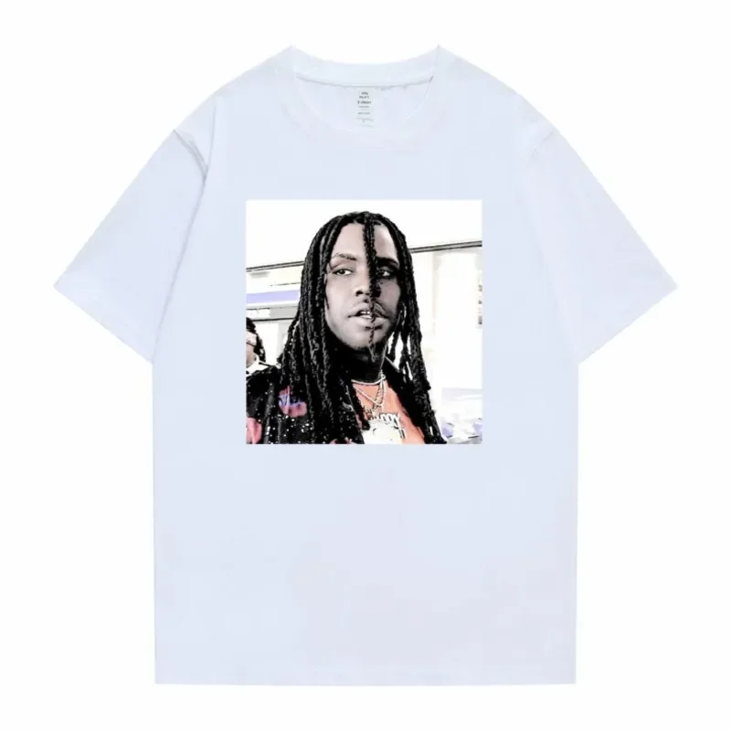 Rapper Chief Keef Mugshot T-shirt Men Vintage Oversized Streetwear Male Cotton Tees Men's Hip Hop Trend Short Sleeve T-shirts