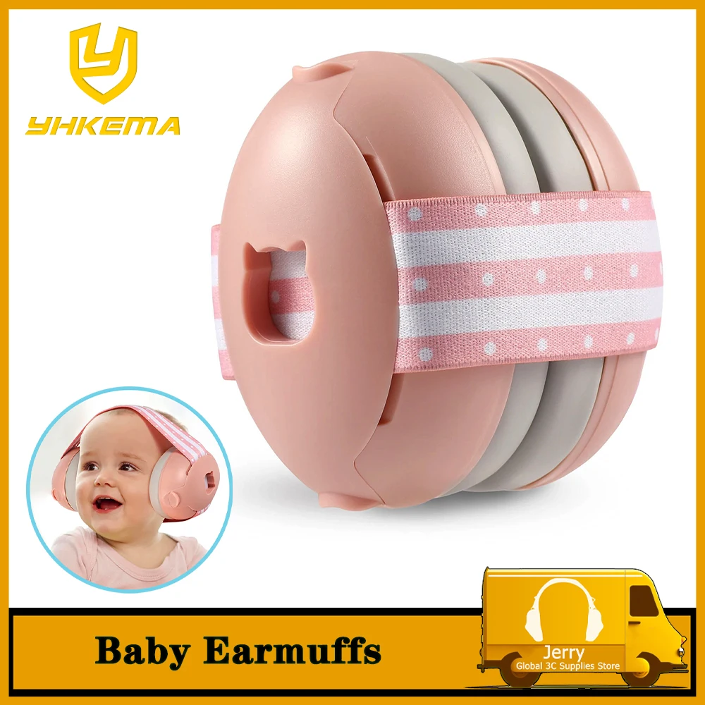 

YHKEMA Infant Ear Protection Noise Canceling Baby Ear Muffs, Toddler Headphones with Adjustable Elastic Headband Helps Sleep