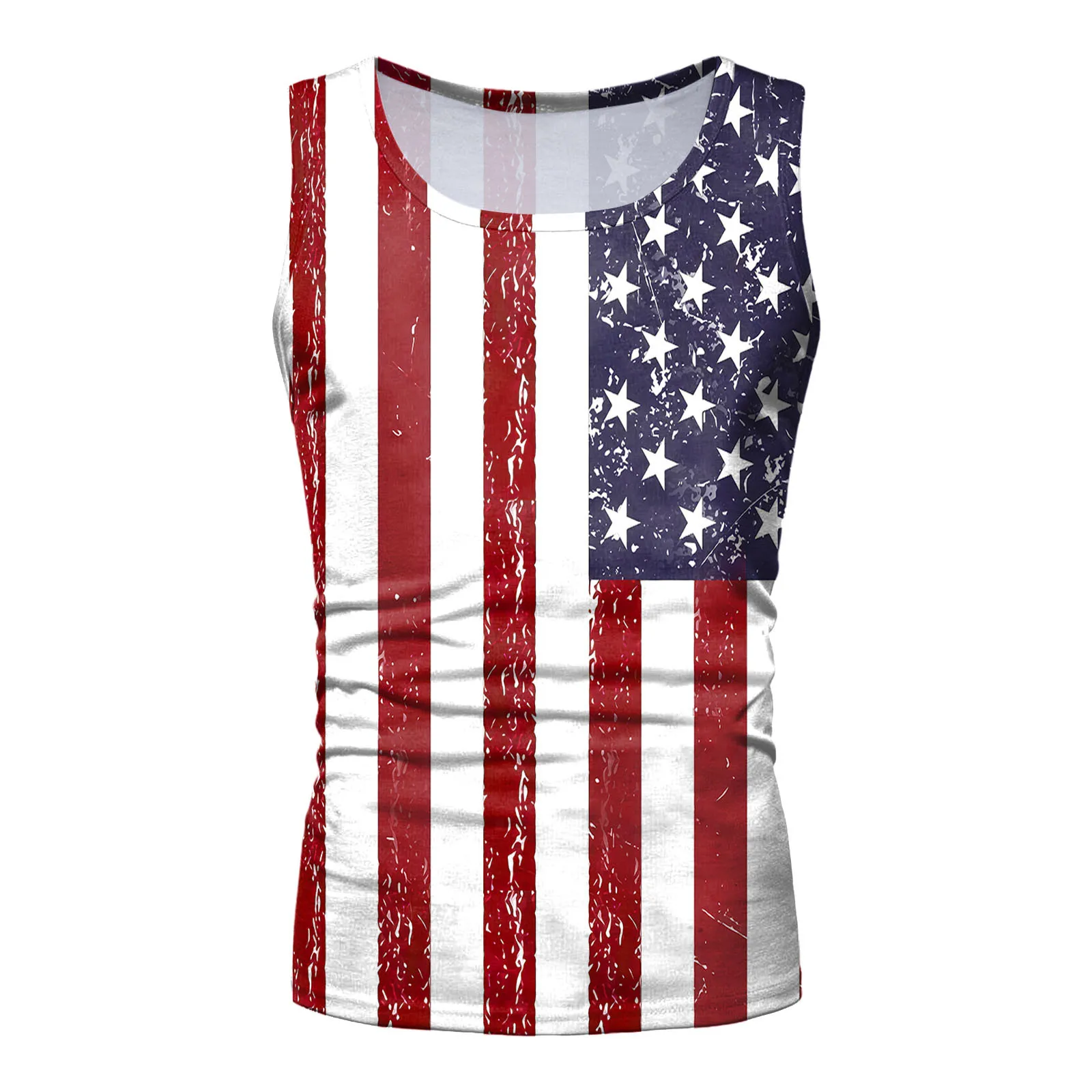 Fashion American Flag Tank Top Summer Men\'s 3d Print Sleeveless Vest Hip Hop Men Casual Streetwear Vest Independence Day Tanks