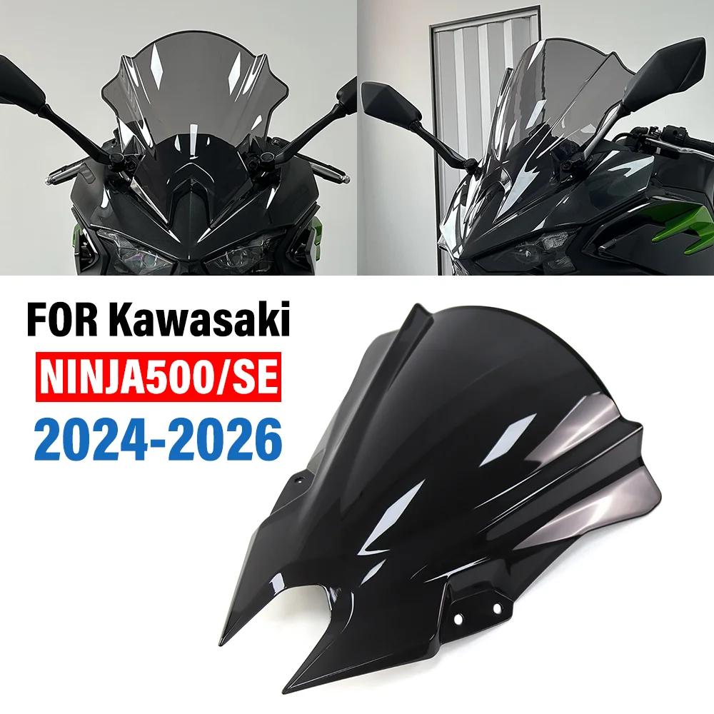 Motorrad-Frontscheiben-Zubehör Windschutzscheibe Double Bubble Windabweiser Passend für Kawasaki NINJA500 Ninja 500 SE 2024-2026