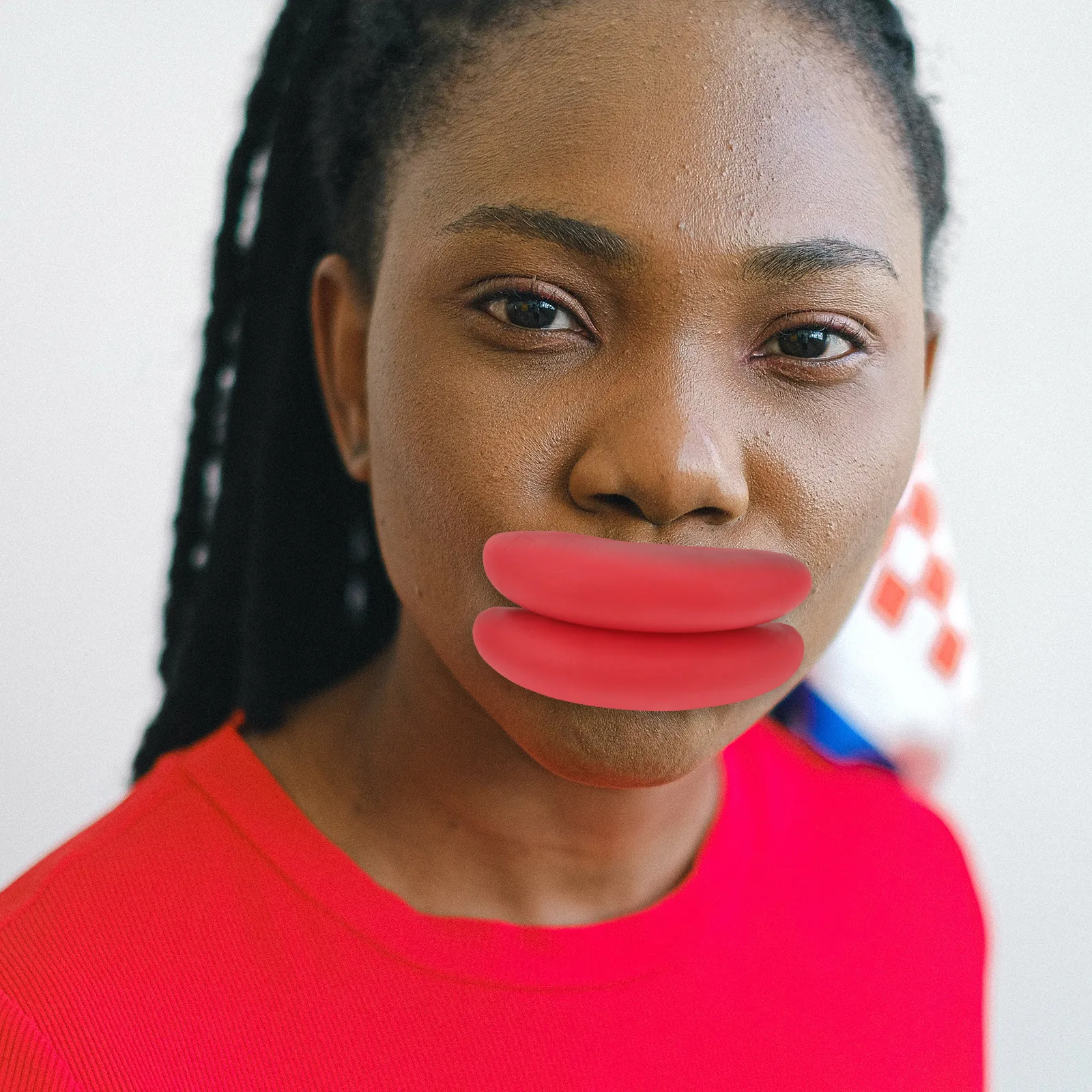 

1 Set Big Joking Props Red Lip Mouth For Cosplay Party Carnival April Fool'S Day Performance Tricky Lips Decor Masquerade Circus