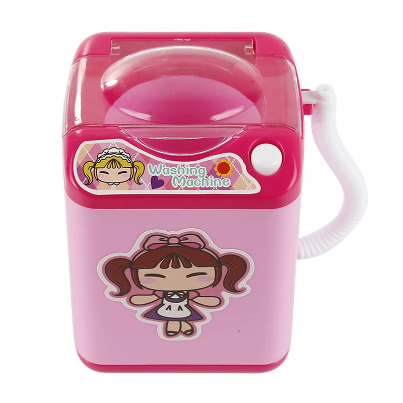 Mini machine à laver électrique pour enfants, jouet de jeu de simulation, lavage, pinceaux de maquillage, jouets de garde, jouet rouge, 007