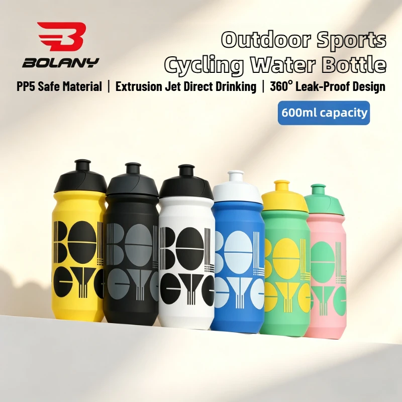 BOLANY 600ML Cycling Water Bottle PP5 Safe Squeeze Direct‑Drink Leakproof Portable Kettle Outdoor Sports Fitness Hydration