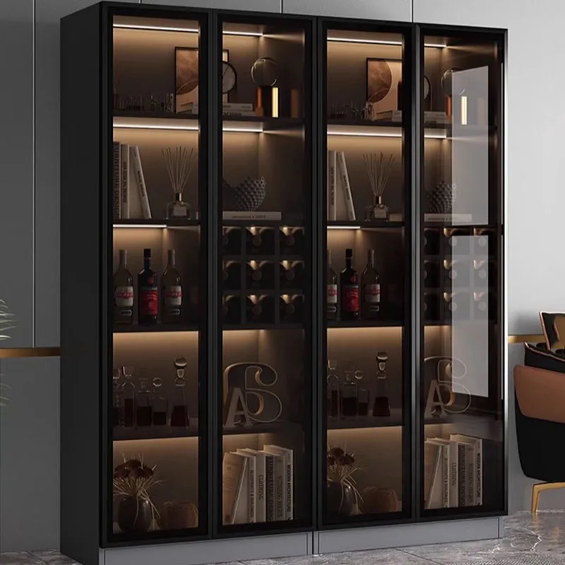 

Glass Shelves Bar Cabinet Living Room Modern Decoration Designer Nordic Wine Cabinet Cocktai Whiskey Estante Home Furniture