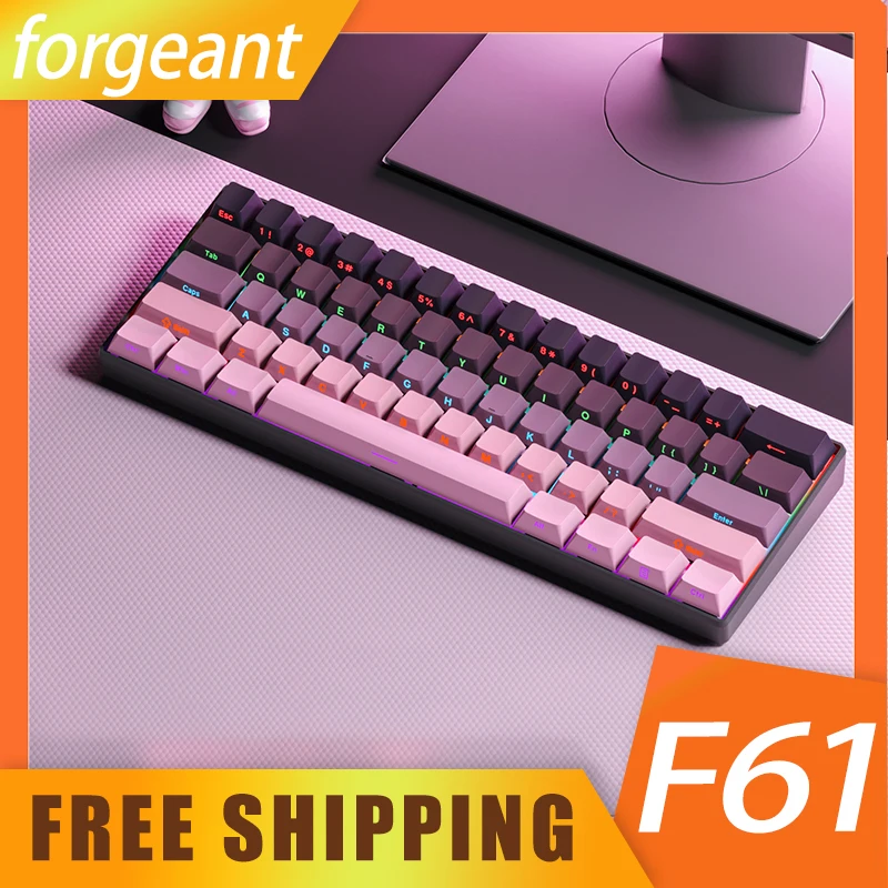 

Forgeant F61 Mechanical Keyboard 61key Gradation Side Printed Keyboard Custom Rgb Type-C Wired Keyboard For Office Computer