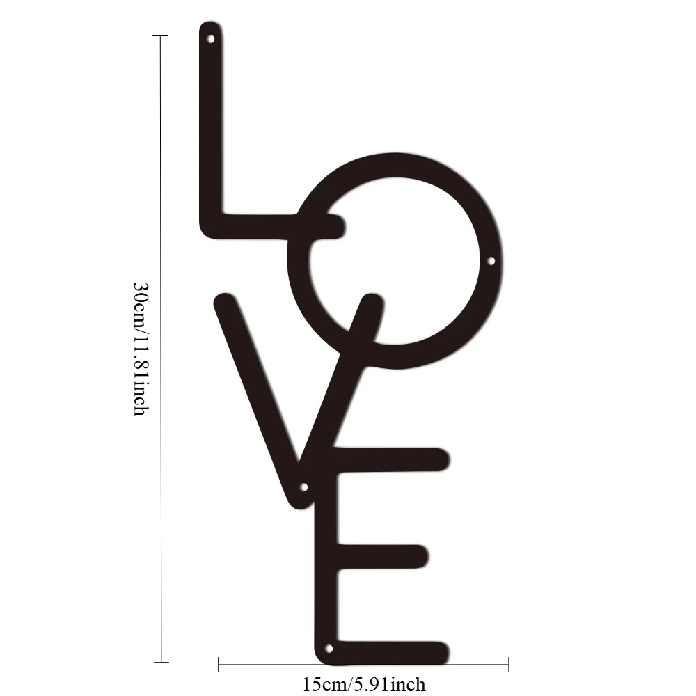 Gothic "Love" Metal Wall Sculpture – Black Vintage Letter Decor – Halloween, Christmas Gift