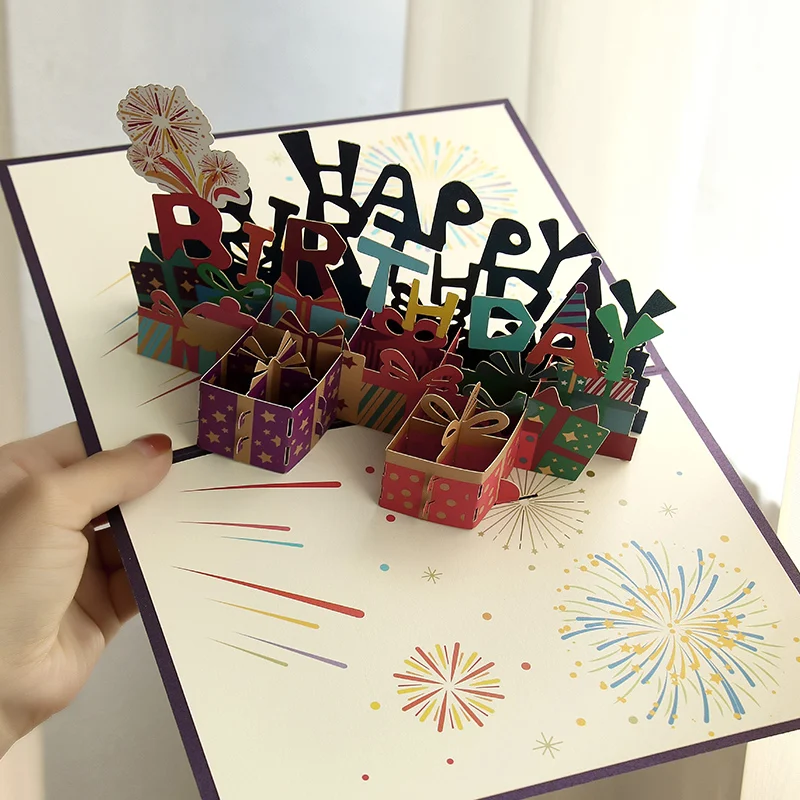 3D Pop-Up Geburtstagstorten-Grußkarten Einladungskarten für Jungen Mädchen Kinder Geschenk Dankeskarten Miniaturen Beste Wünsche Postkarte – Detail 6