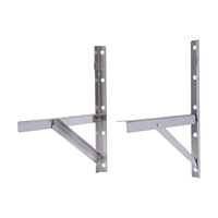 Mounting AC bracket with solid rust-free material, shock-absorbing rubber, accurate construction for leveling condenser, easy