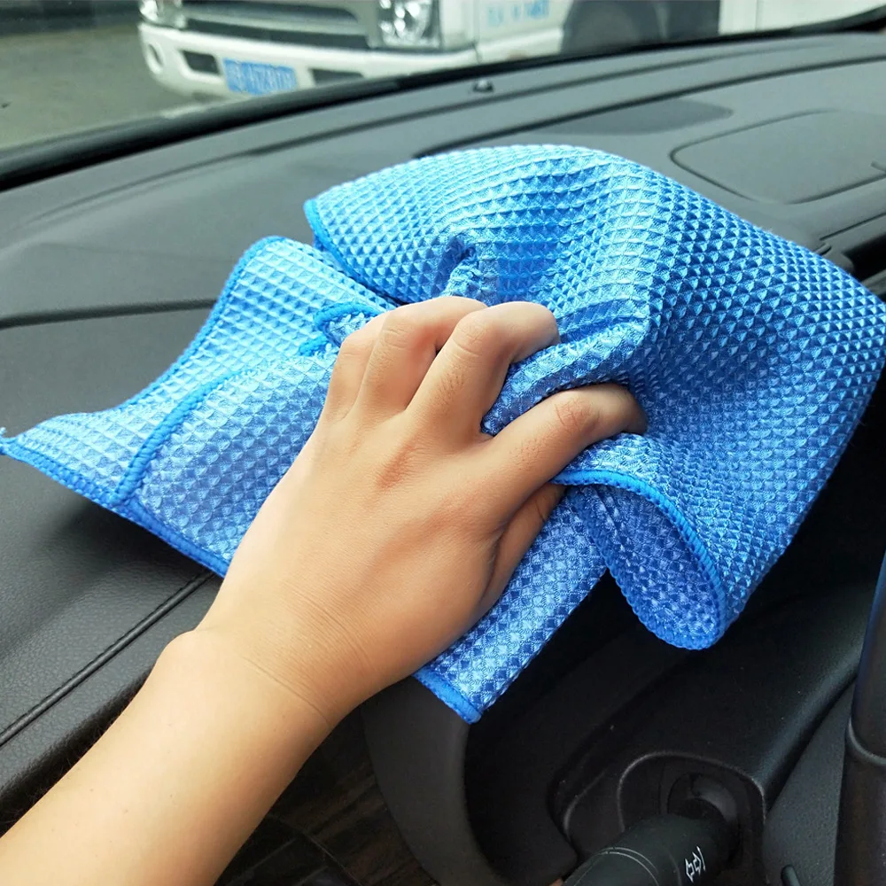 3PCS Microfiber Car Wash Towel Cleaning Cloth Honeycomb Pineapple Grid Towels Waffle Absorbent Rag Car Detailing Cleaning Tools