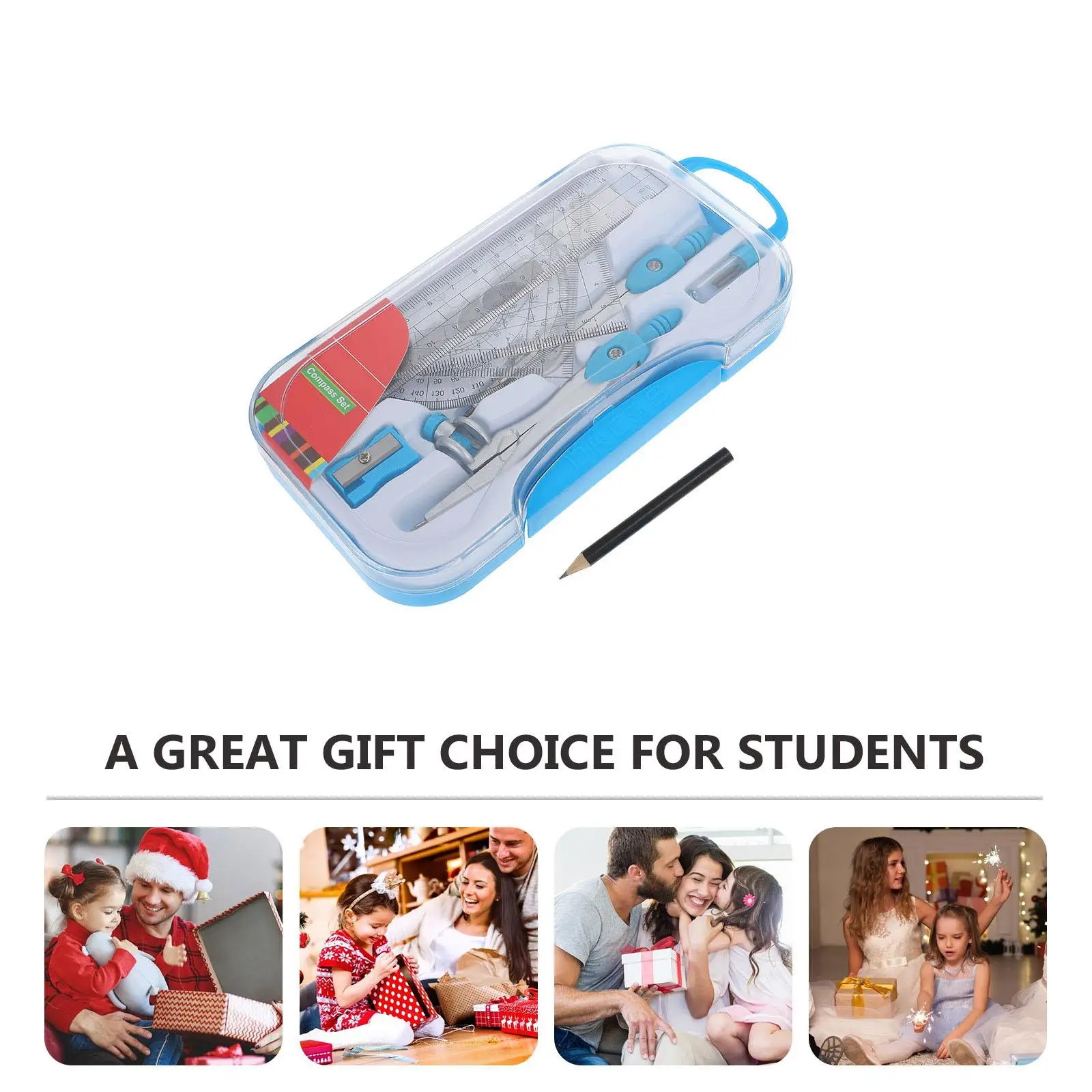 1 set Drafting Tools Set Engineering Drawing Kit Professional Architect Compass Ruler Eraser Students Design Scale Storage Box