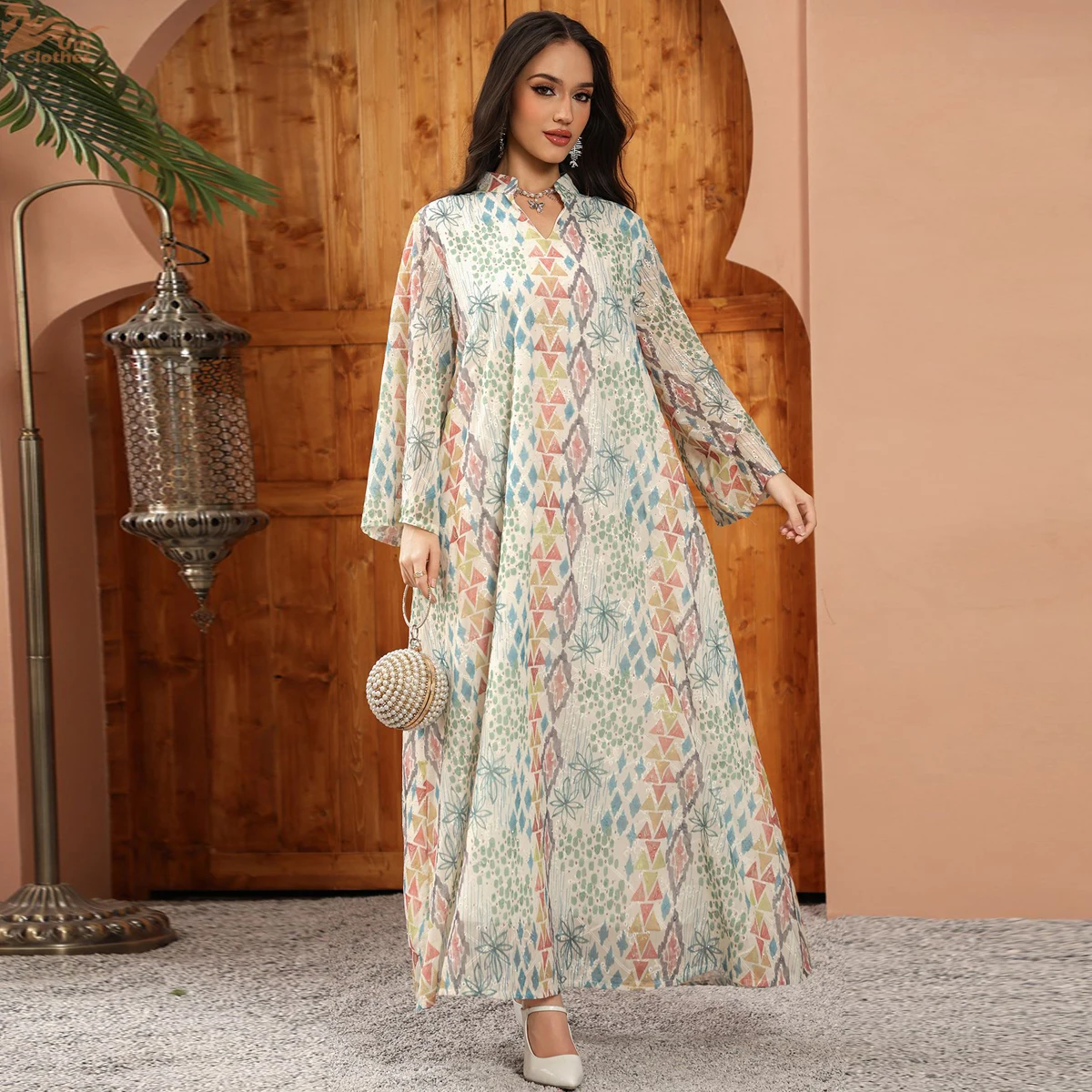 Uni Dubai Luxury Floral Embroidery Abayas Muslim Rhinestone Decorated Loose Dress Moroccan Women Clothes