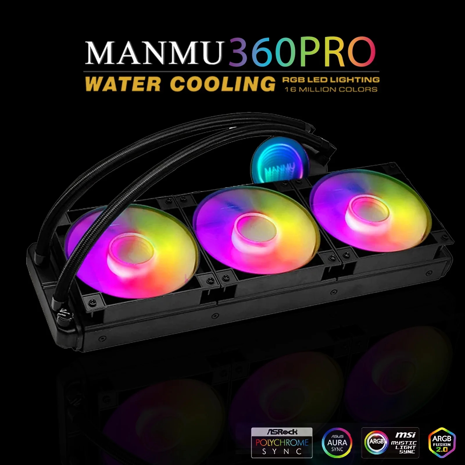 MANMU 360mm Cpu Water Cooler Am4 Cpu Water Cooler pc Cooling Computer All-in-one Liquid Cooler