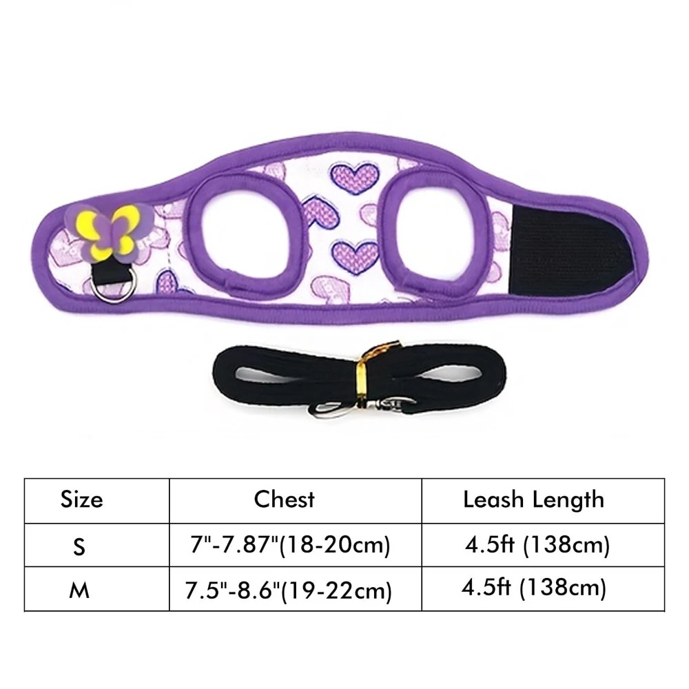 Hamster Harness Vest Adjustable Leash Set with Bowknot for Pet Rabbits Guinea Pig Chinchilla Ferret Small Animal Accessories