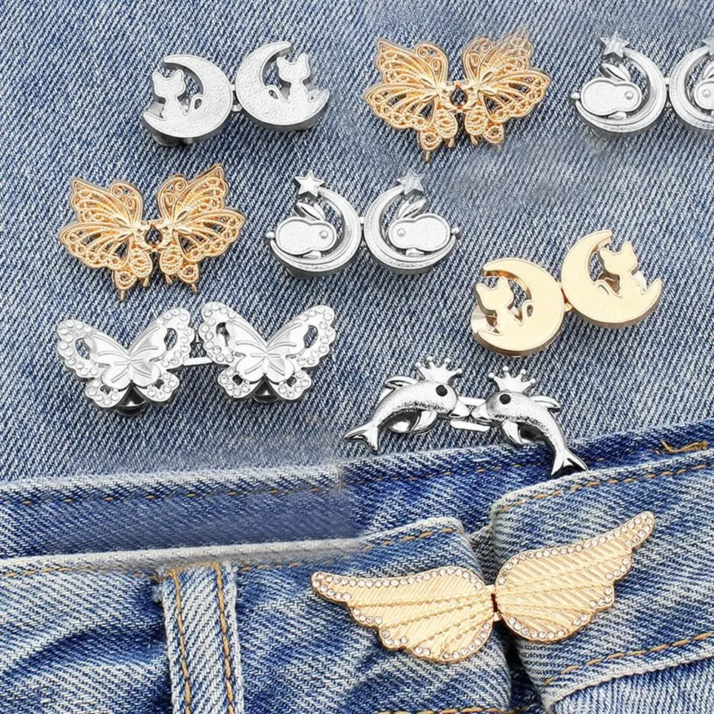 

Clothing Accessories Waist Closing Button Metal Pins Jeans Ornaments Tighten Waist Button Detachable Removable Waist Clip Women