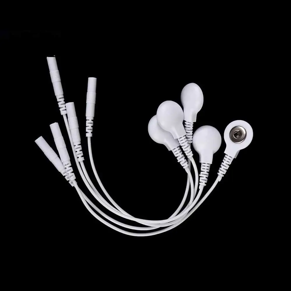 5Pcs 3.5mm Plug Massager Machine Adapter Tieline Short Cables Electrode Wires Accessories