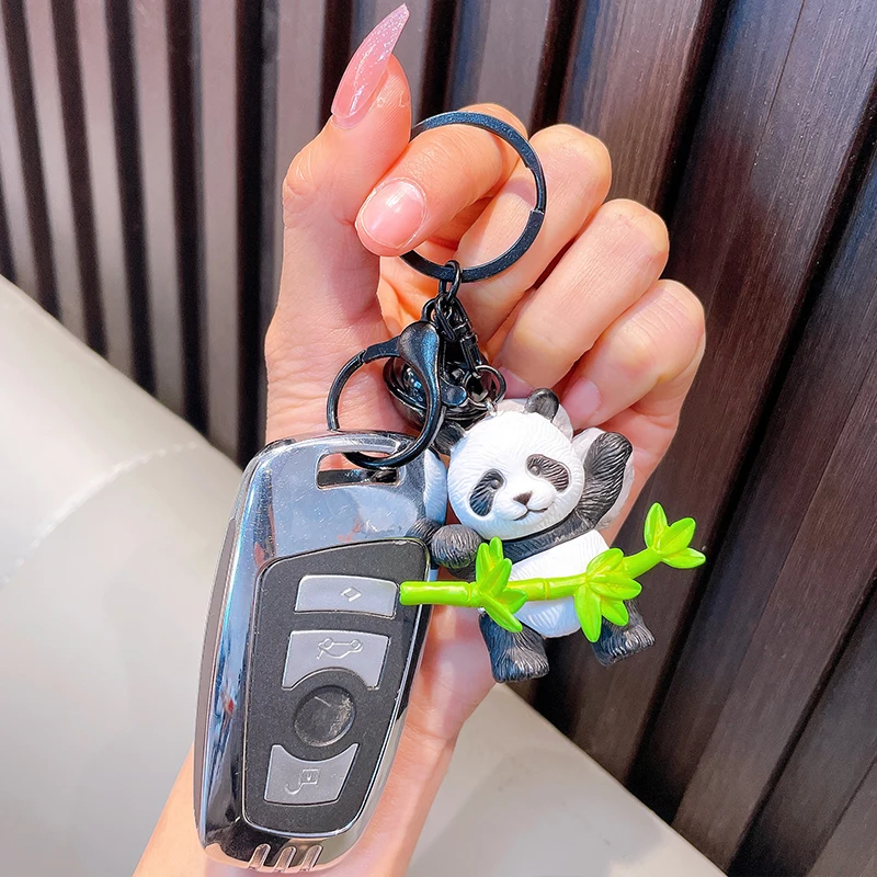 Chinese Giant Panda Keychain Pendant Cartoon Panda Decoration Toy Luggage Accessories Creative Car Key Ring Children\'s Day Gift