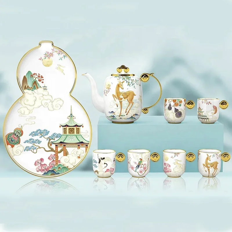 Bone China National Tide Afternoon Tea Set European-style Small Luxury Coffee Cup Home