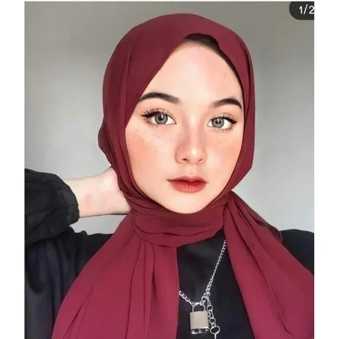 Muslim Chiffon Hijab Scarf Women Long Solid Color Bubble Islamic Shawls Headband Women Hijabs Wrap Headscarf Scarves 56 colors