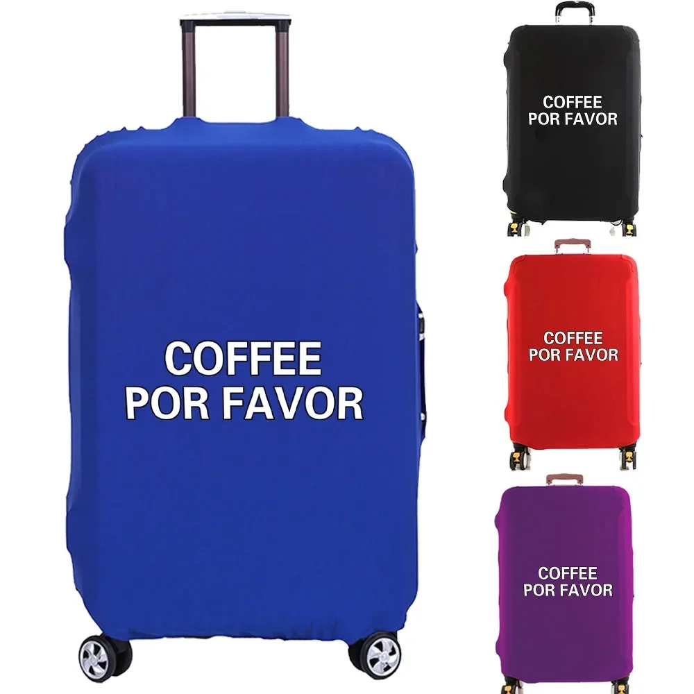 Luggage Cover Suitcase Protector Coffee Por Favor Printed Thicker Elastic Dust Covered for 18-32 Inch Trolley Travel Accessories