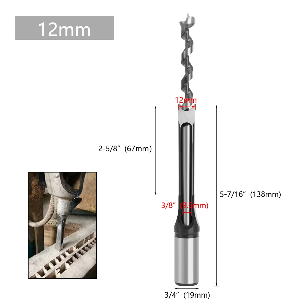 1pc HSS Spiralbohrer Quadratische Schnecke Stemmen Meißel Bohrer Set Quadratisches Loch Holzbearbeitung Bohrer Werkzeuge Kit Set Erweiterte säge BH01 – Detail 8