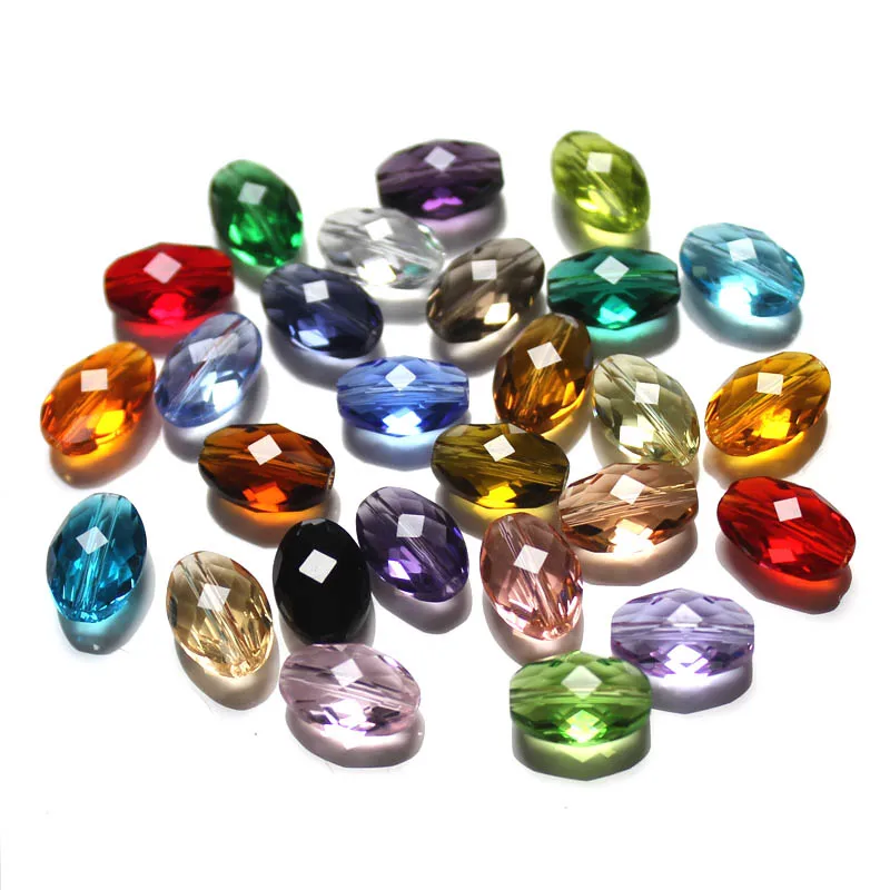 StreBelle AAA Multi Colors 11*8mm DIY Glass Oval Beads Fit for Bracelets Necklaces European Fashion Jewelry Making 50pcs/Lot