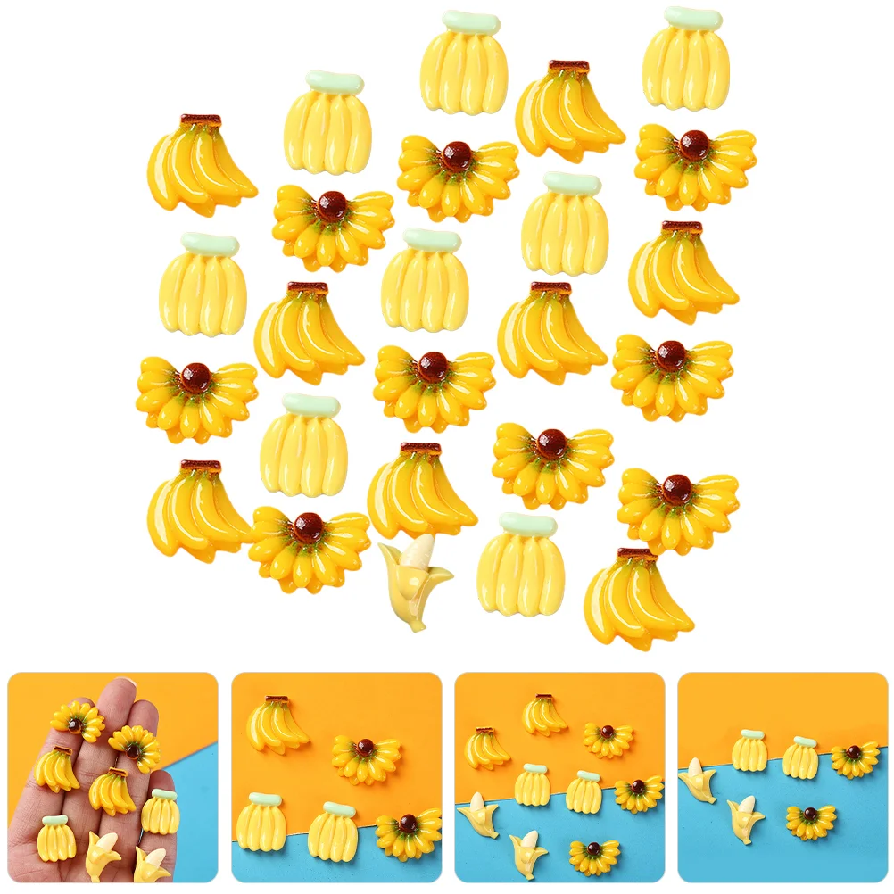 

100 Pcs Fruit Banana Simulated Mini Simulation Fake Creative Lifelike Fruits Model Accessories Yellow Child