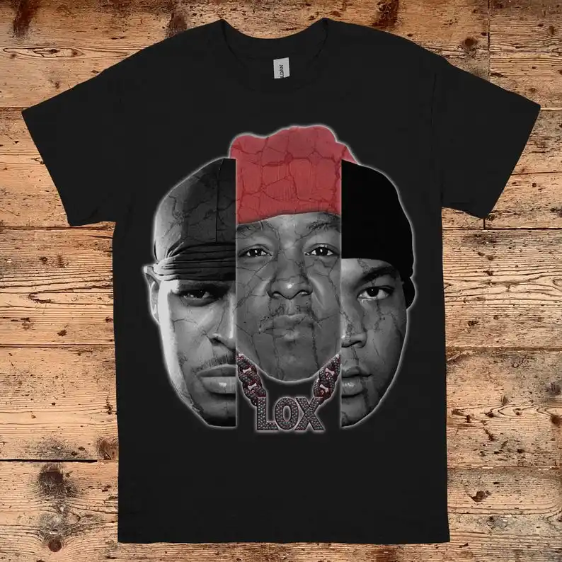 Camiseta The Lox, camiseta gráfica Vintage de Hip-Hop, estilo clásico de grupo de Rap de los años 90, estilos Jadakiss P Sheek Louch, camiseta urbana para fanáticos