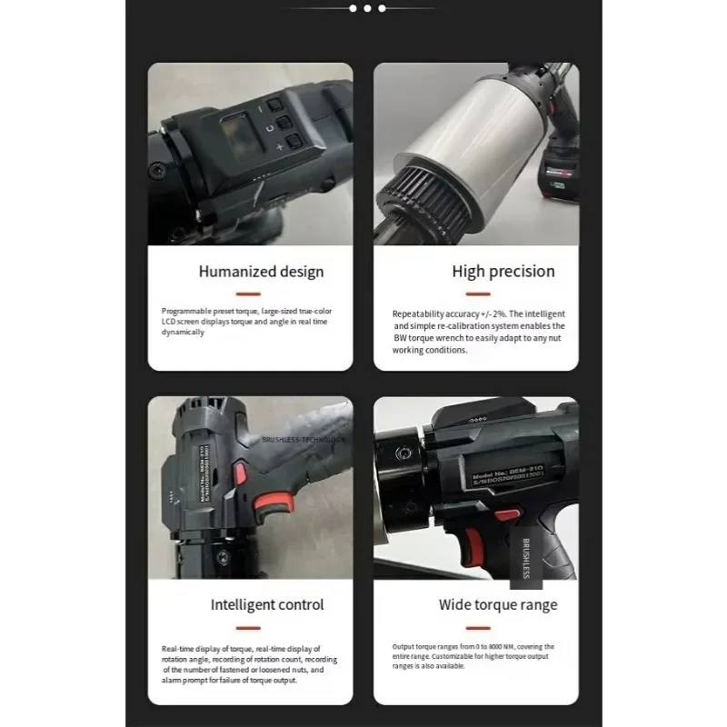 【الأكثر مبيعًا】شاشة رقمية - مفتاح عزم دوران كهربائي ليثيوم أيون لإصلاح الإطارات في صناعة السيارات والقطاع الميكانيكي، Bo
