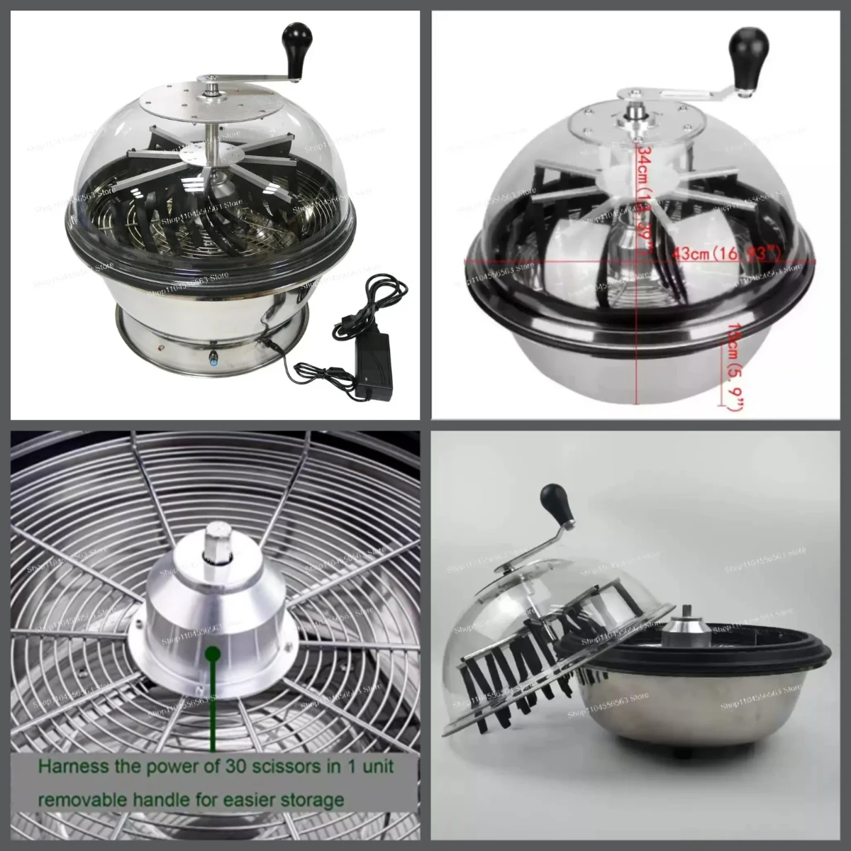 16/19/24 inch electric manual dual-purpose rotary leaf cutting bowl trimmer, plant vanilla flower trimmer