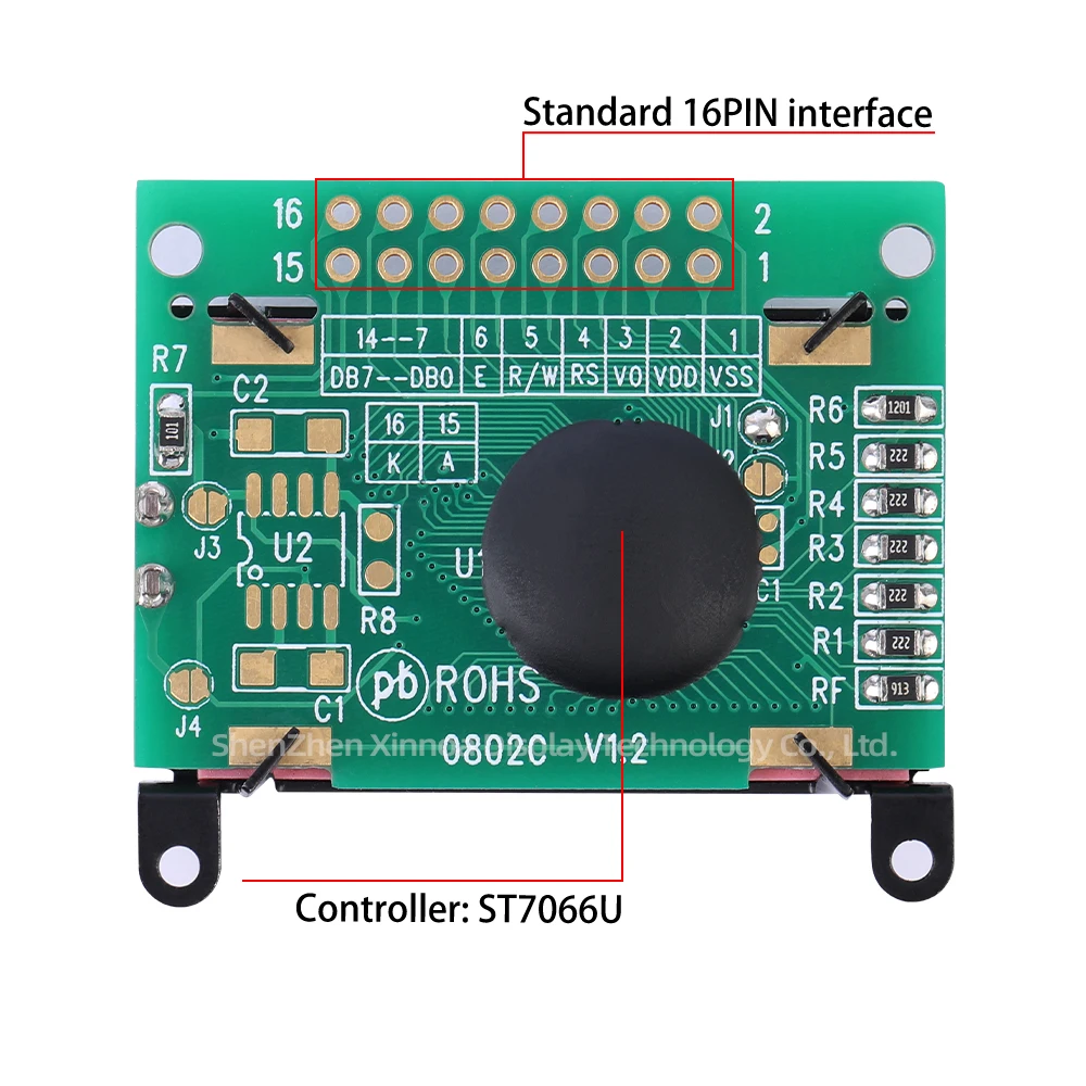 XNY 8x2 LCD module 0802 character display screen gray white light with backlight built-in SPLC780D HD44780 controller