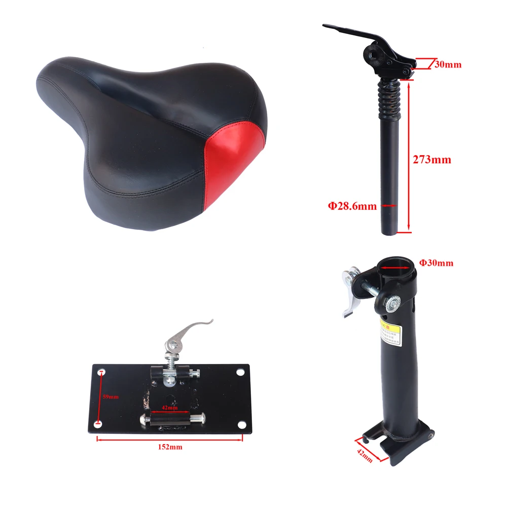 Height Adjustable Saddle For 8/10 inch Electric Scooter Skateboard Cushion Chair Shock Absorption Seat Modified Accessories