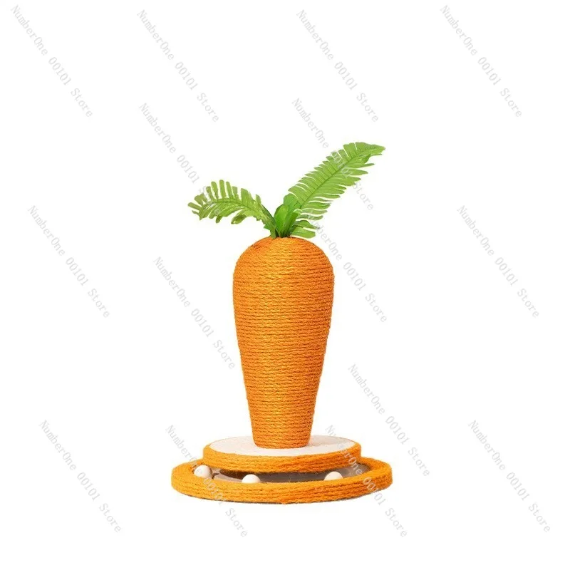 Natural Sisal Carrot Cat Scratcher Vertical Scratching Post Durable Cat Tree Interactive Pet Furniture For Indoor Cats Kitten