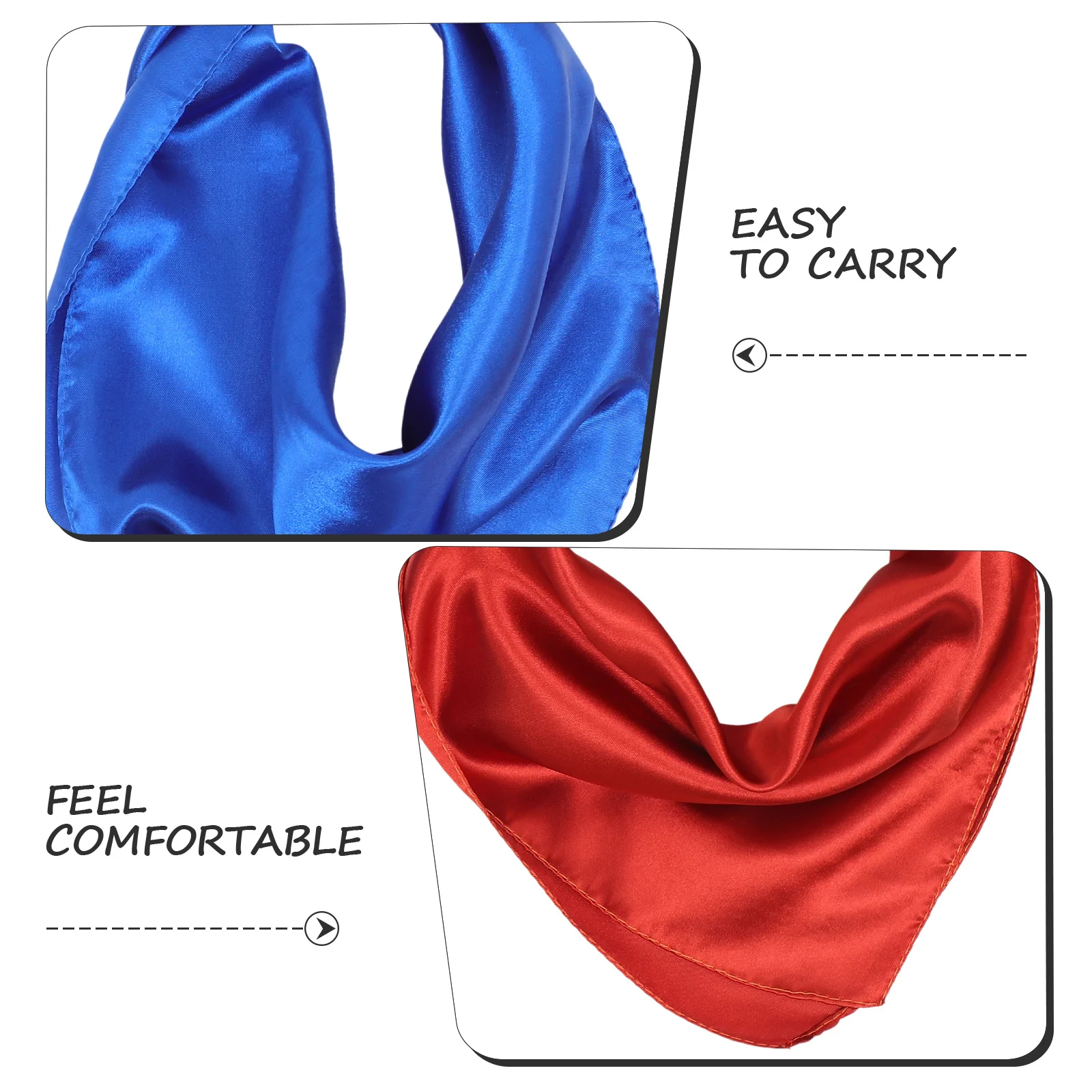 

2 шт. шелковистых маленьких шарфов для женщин, модные однотонные шарфы на шею, универсальные женские платки, повязки для волос, свадебные аксессуары