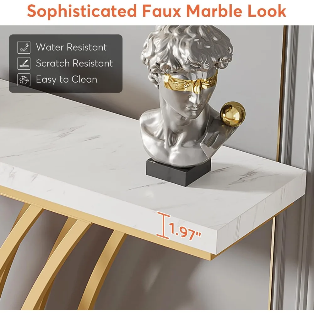 59 inch Gold Console Table,  Modern Entryway Table allwayEntryway Living Room