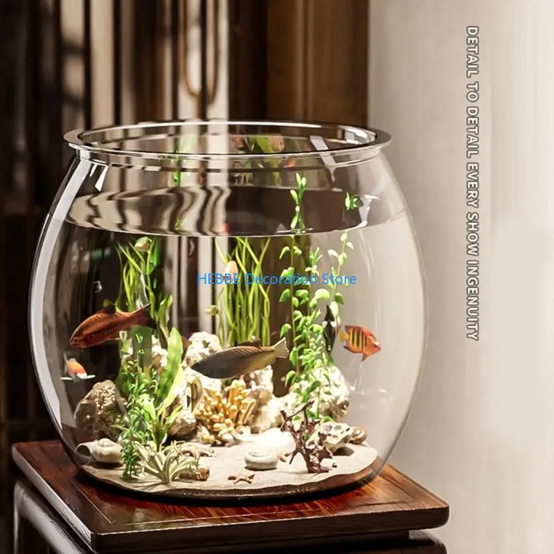 B0KC Shatterproof Plastic Fish Tanks Different Diameter For Small Pet