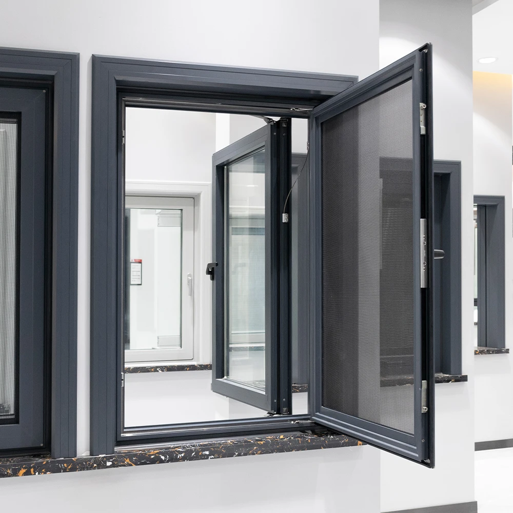 YY Facades Hurricane Impact Windows Thermal Break Aluminum Casement Window Double Toughened Glass Aluminum Windows