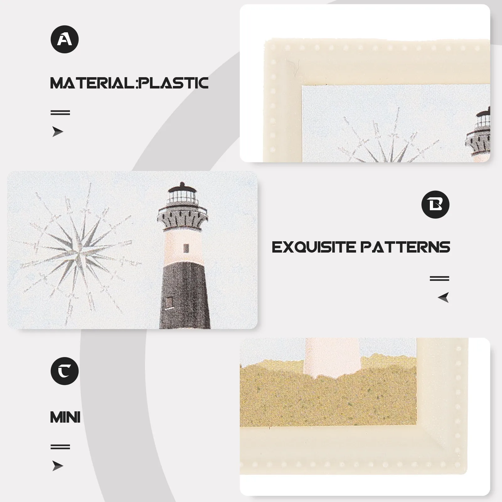 Miniature Frame Painting Mediterranean Lighthouse 1:12 Mini House Wall Hanging Tiny House Decor Mini Picture Frame Ornament