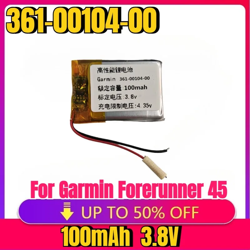 

New High quality Smart watch Battery 361-00104-00 361-00104-20 For Garmin Forerunner 45 100mAh High Capacity Batterie