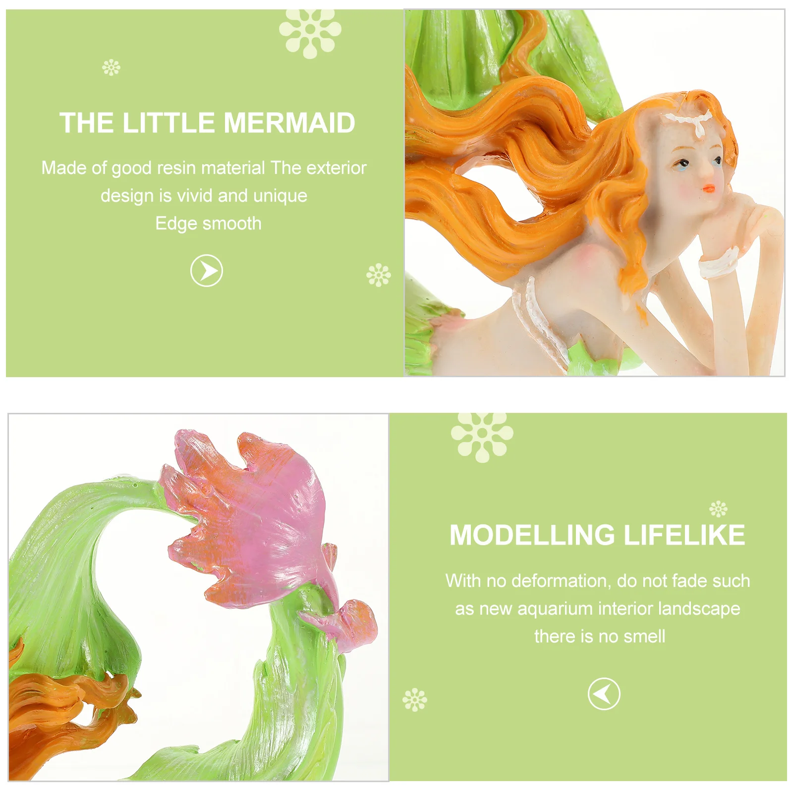 

Decorations Small Little Mermaid Statue Figurines Fish Tank Ornament Figures Aquarium