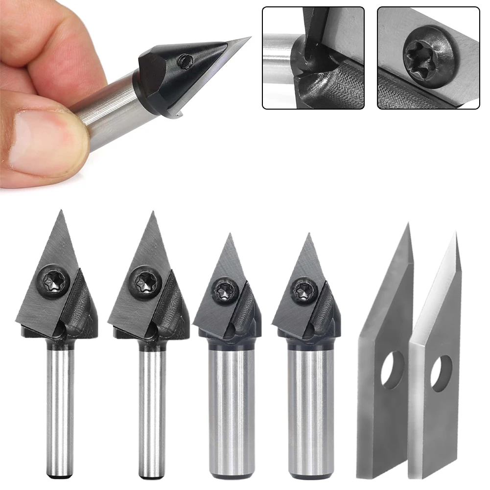 CNC Insert V-Groove Slotting Router Bit 45 Degree V Bit 1/4\