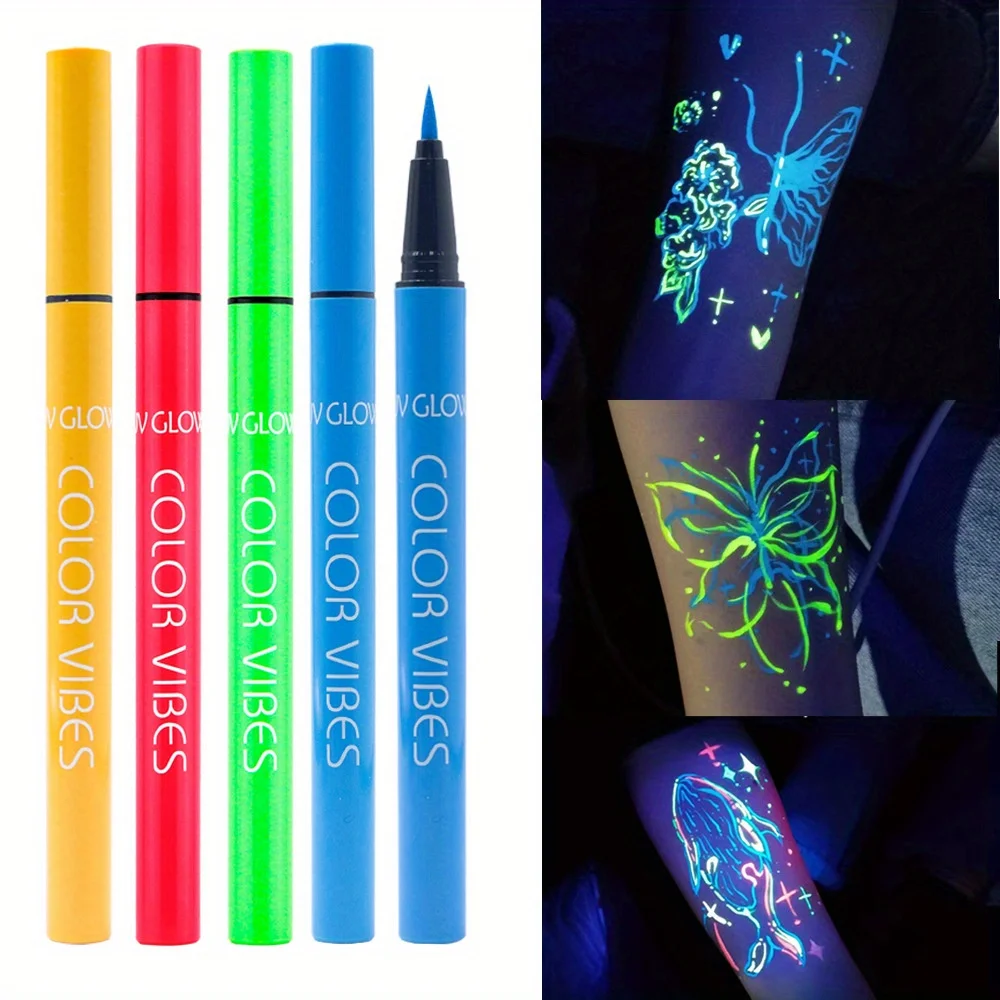 8 Colors UV Glow Neon Liquid Eyeliner Set Matte Waterproof Smudge-Proof Eye Makeup Pens With High Pigmentation For Vibrant Looks